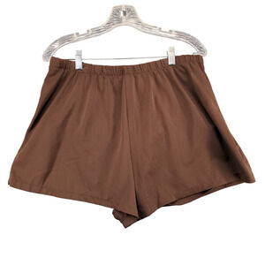 Maxine Womens Shorts Brown Size 16 Pull On Actual 31x2 Elastic Waist